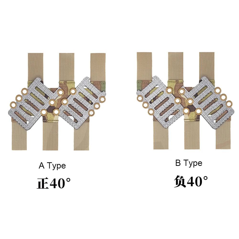 Tactical Waist Dual-Row 40 ° Angled MOLLE Bevel Adapter Plate Belt Accessory