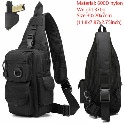 Tactical Pistol Bag Concealed Carry Crossbody Shoulder Holster Bag Quick Opening Gun Bag Sling EDC Pouch Chest Pack for Outdoor