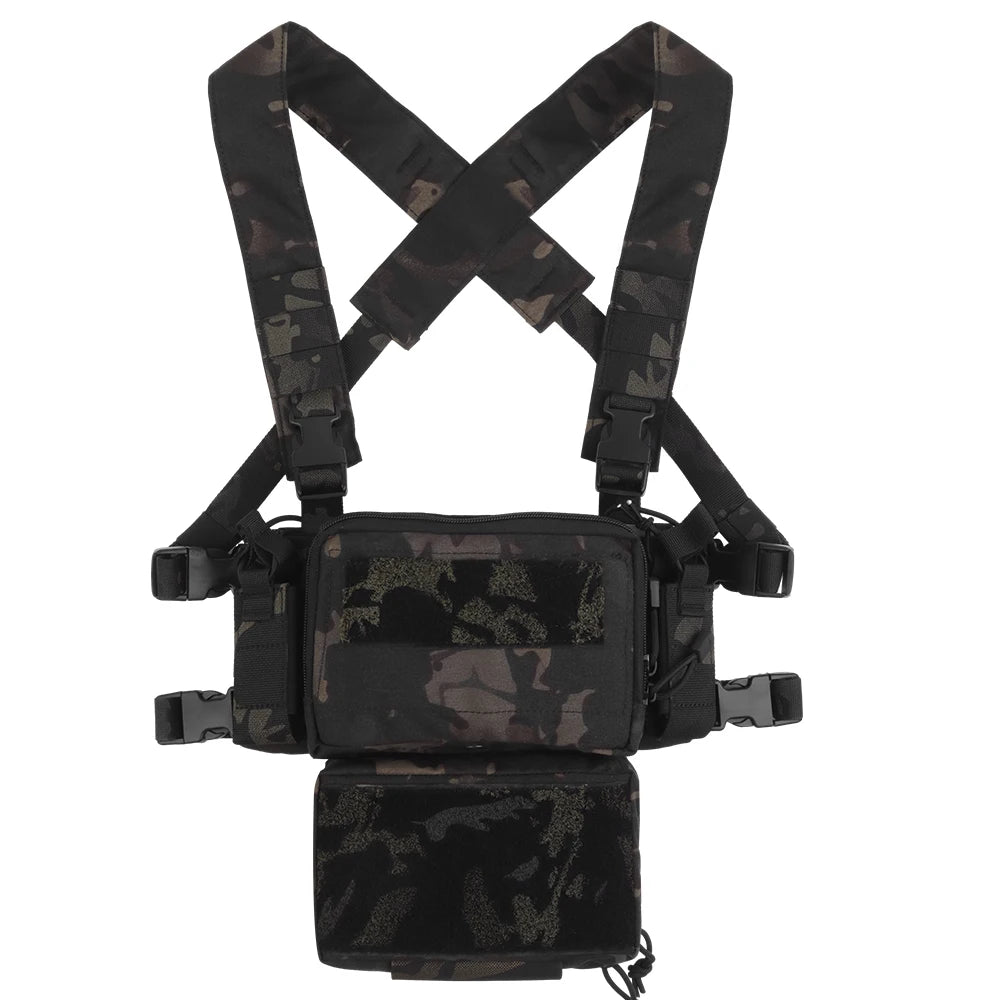 Tactical Vest Set D3CRM Chest Rig with Drop Pouch 5.56 Triple Mag Pack Multifunctional Detachabl Adjustable Hunting Airsoft Gear
