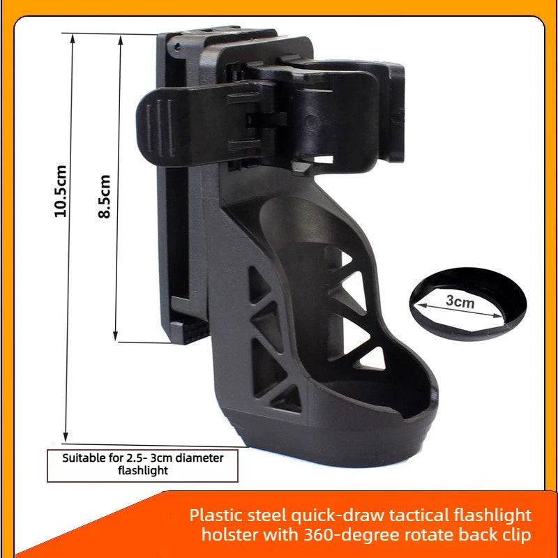 Tactical Flashlight Holster with Lever Side Lock System 360° Rotating Plastic Torch Set General Torch Set  Quick Unplug Set