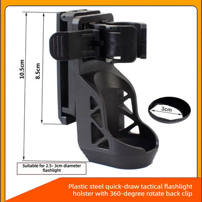 Tactical Flashlight Holster with Lever Side Lock System 360° Rotating Plastic Torch Set General Torch Set  Quick Unplug Set