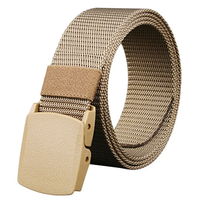 120cm Men Female Belts Military Nylon Adjustable Belt Outdoor Travel Tactical Waist Belt with Plastic Buckle for Pants 6 Colors