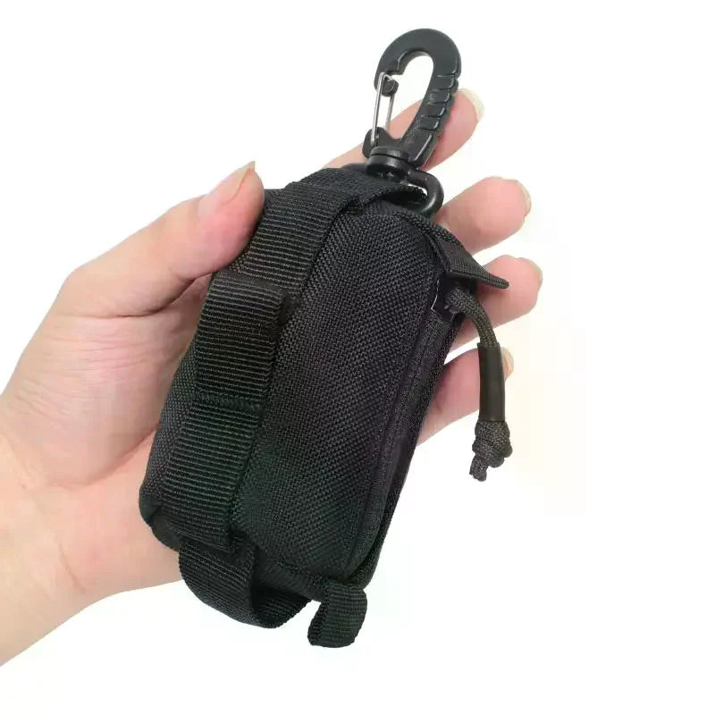Outdoor Buckle Bag EDC Pouch Zipper Key Holder Pocket Portable Wallet for Small Tools Travel Gear