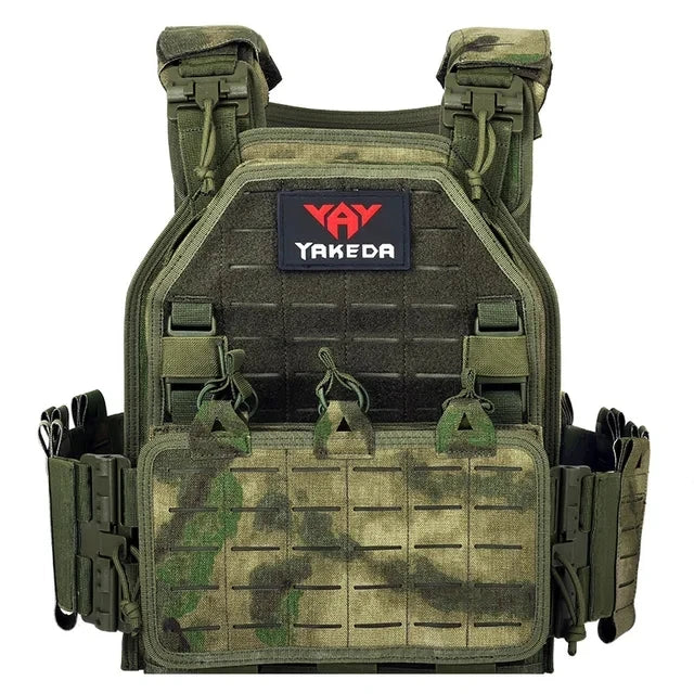 YAKEDA Tactical Vest 6094 Fast Detachable Light Laser Cut Outdoor Hunting Black Gear Carry Vest of High Quality 1000D Nylon