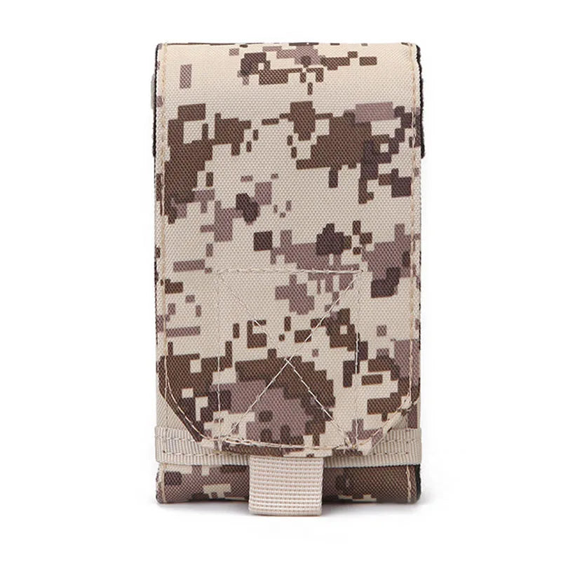 6 Inch Tactical Camo Cell Phone Pouch Molle Universal Running Phone Bag Hunting Outdoor Camping EDC Waist Bag Mobile Phone Bag