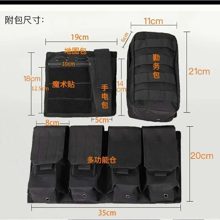 Adjustable Molle Tactical Vest Security Combat Body Vests Security Hunting Clothes Outdoor CS Game Airsoft Training Jacket