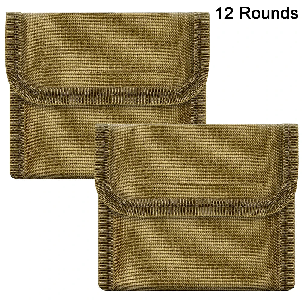 12/14 Rounds Tactical Rifle Ammo Pouch Buttstock Shell Holder Cartridge Carrier Utility Bullet Bandolier Carrier for .223/.30Cal