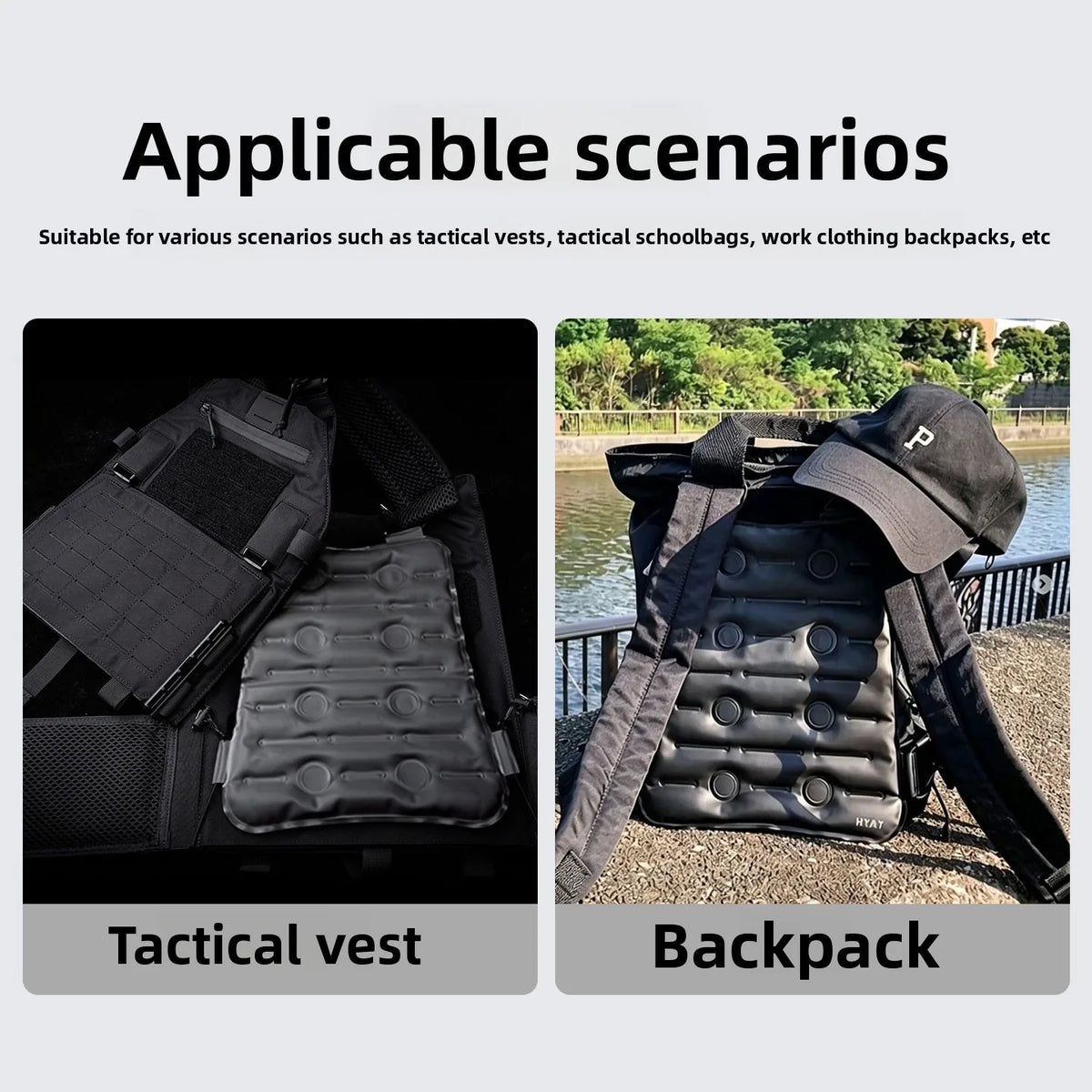 Summer Tactical Vest Cooling Liner Mat Multifunctional Backpack Cushion for Cycling Outdoor Sports