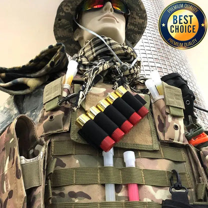 Tactical Hunting Ammo Holder 5 Rounds Shell Holder Bullet Bag Adhesive Patch for Rifle 12GA Shotgun Hunting Gun Accessories