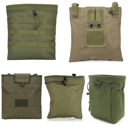 Tactical Molle Folding Magazine Dump Drop Pouch Utility Drawstring Recovery Mag Holster Ammo Bag Hunting Accessories Pouch