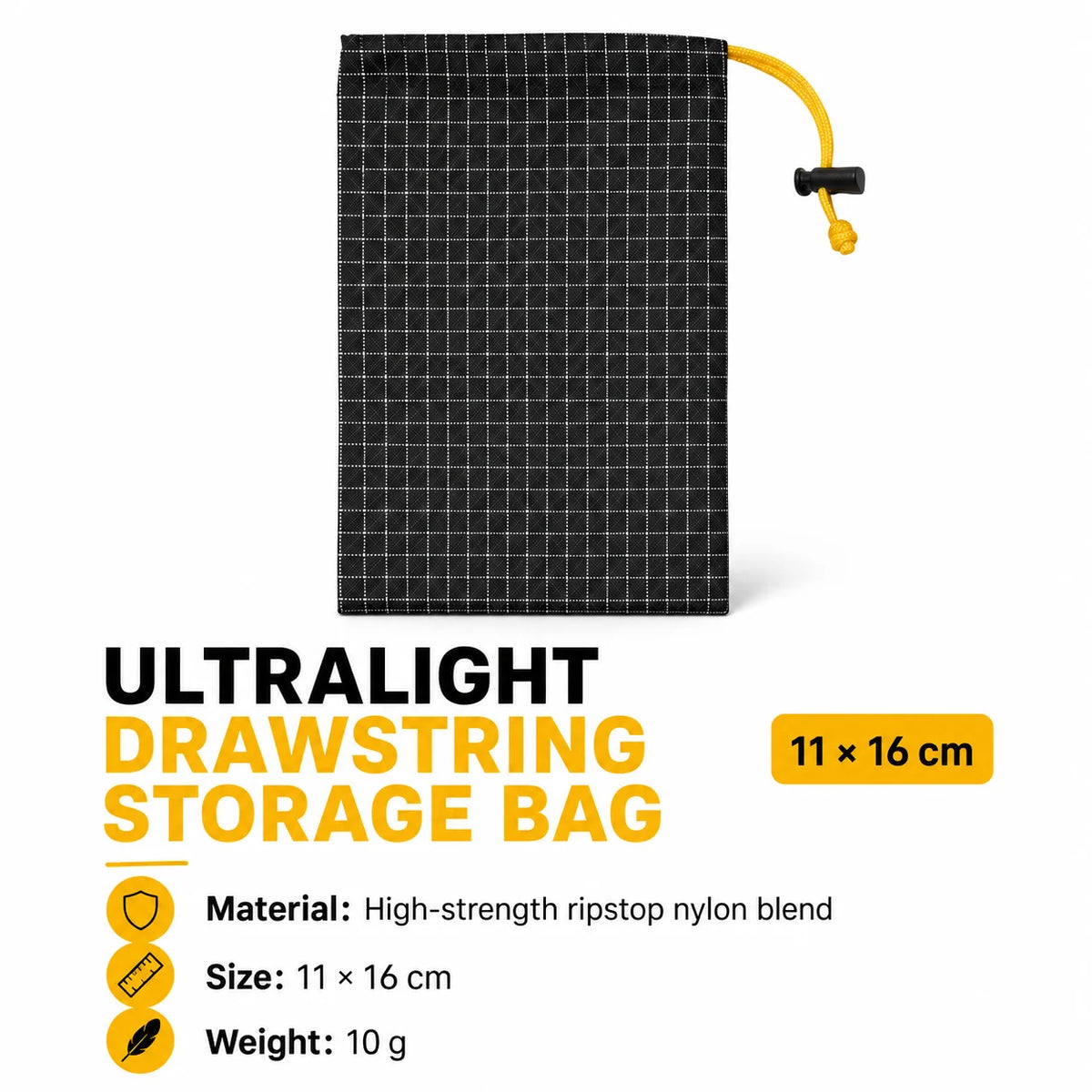 Ultralight Dyneema Ripstop Drawstring Bag Portable Outdoor Storage Pouch Camping Hiking Fishing Gear Organizer Accessories Bag
