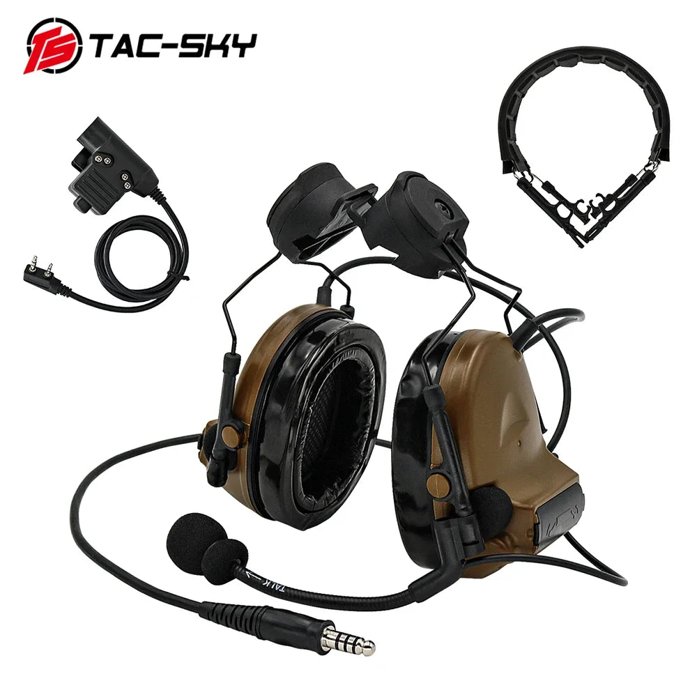 TAC -SKY COMTA II Tactical Headset With ARC Rail Adapter Hearing Protection Airsoft Headphone Noise-cancelling Shooting Earmuff