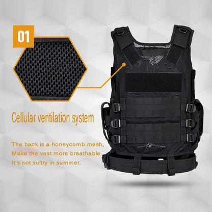Adjustable Molle Tactical Vest Military Combat Body Armor Vests Security Hunting Army Outdoor CS Game Airsoft Training Jacket