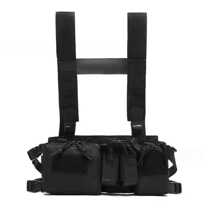 Tactical Chest Rig MOLLE Camo Vest, Adjustable Multi-Function Harness, Outdoor Wargame Training Camouflage Vest