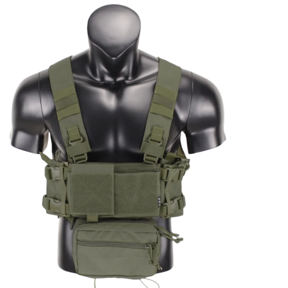 MK4 Chest Rig with 5.56/7.62 Magazine Pouch Holder, Pistol/Wing Pouch, Molle Dangler Pouch