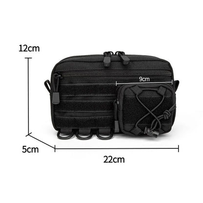 1000D Tactical Molle Horizontal Admin Pouch with Front Drawstring Pocket EMT Pouch EDC Utility Orgaznier Bag