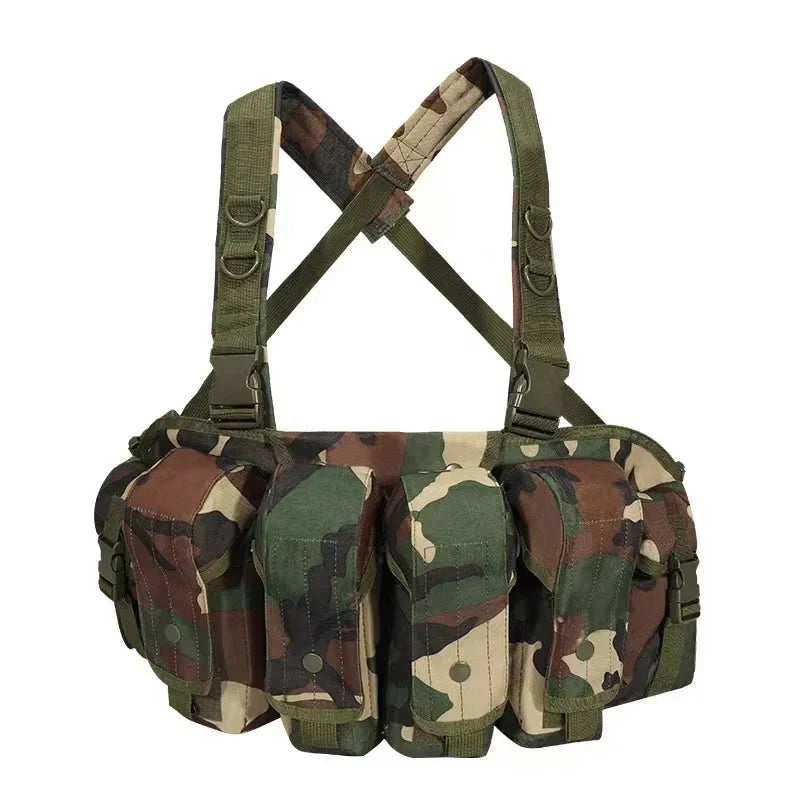 Molle Body Armor Vest Military Tactical Army Woodland Camouflage Chest Rig AK Combat Vest Magazine Carrier Airsoft Hunting Coat