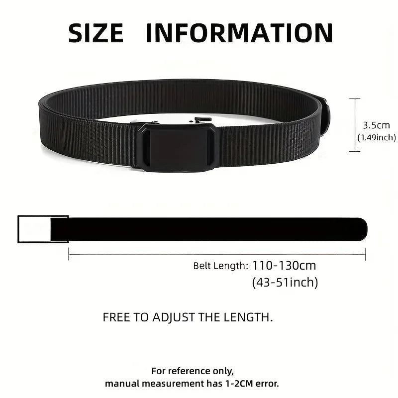 2026 New 1Pc Automatic Buckle Belt, Canvas Tactical Workwear Casual Outdoor Military Training Pants Belt For Men