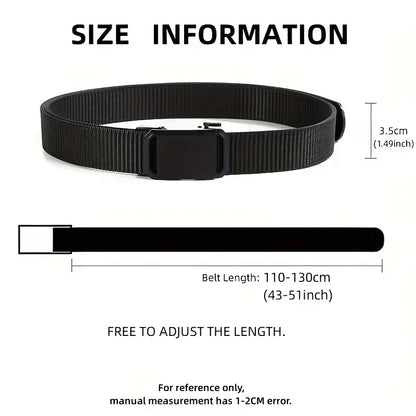 2026 New 1Pc Automatic Buckle Belt, Canvas Tactical Workwear Casual Outdoor Military Training Pants Belt For Men