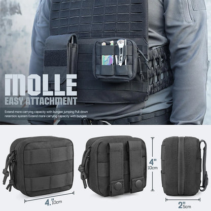 Mini Tactical Molle Pouch Compact Admin Pouch EDC Tool Pouch Utility Multi-Purpose Waist Belt Pouch Outdoor Hunting Camping Bag