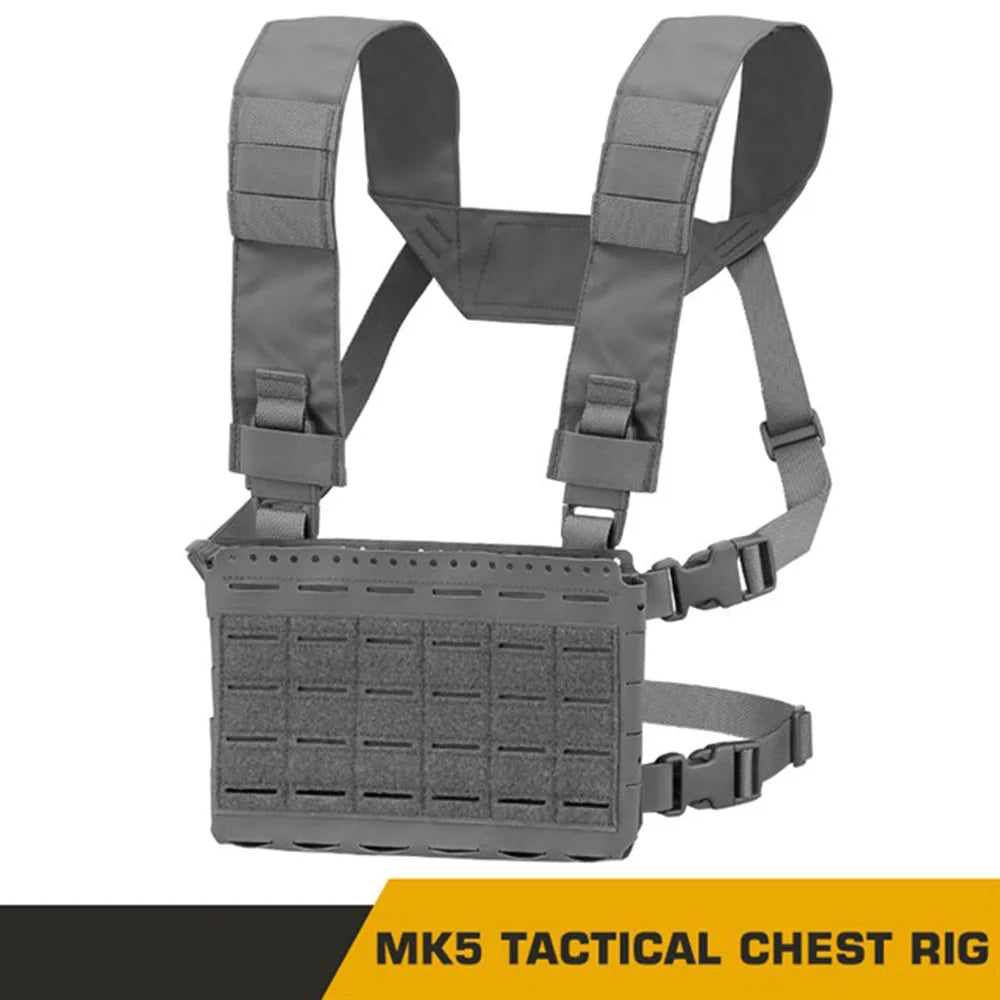 Tactical MK5 Chest Rig Laser Cutting Molle SS Micro Fight Chassis Placard 5.56 Triple Magazine Pouch Vest Plate Carrier