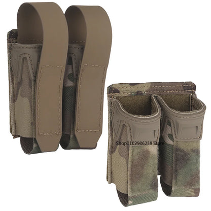 MOLLE Pistol Magazine Pouch 9mm .40 .357 .45ACP Single/Double Mag Holder Carrier for EDC Airsoft GBB Tactical Vest Belt