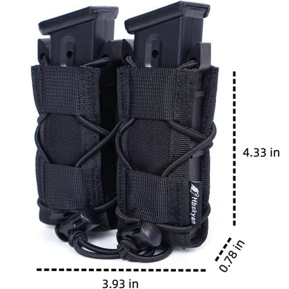 .45 9mm Double Magazine Pouch  for Airsoft AR15 AR10 M4 M16 Tactical Molle Double-Layer Mag Pouches Universal Cartridge Holder
