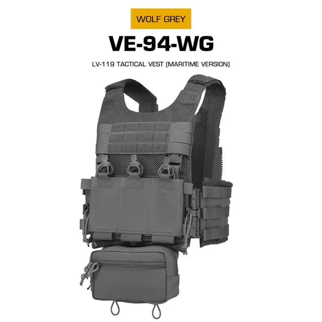 WOSPORT Outdoor Hunting Vest LV-119 Camouflage Tactical Vest Water Edition Inner Storage Bag External Buckle Back Expansion