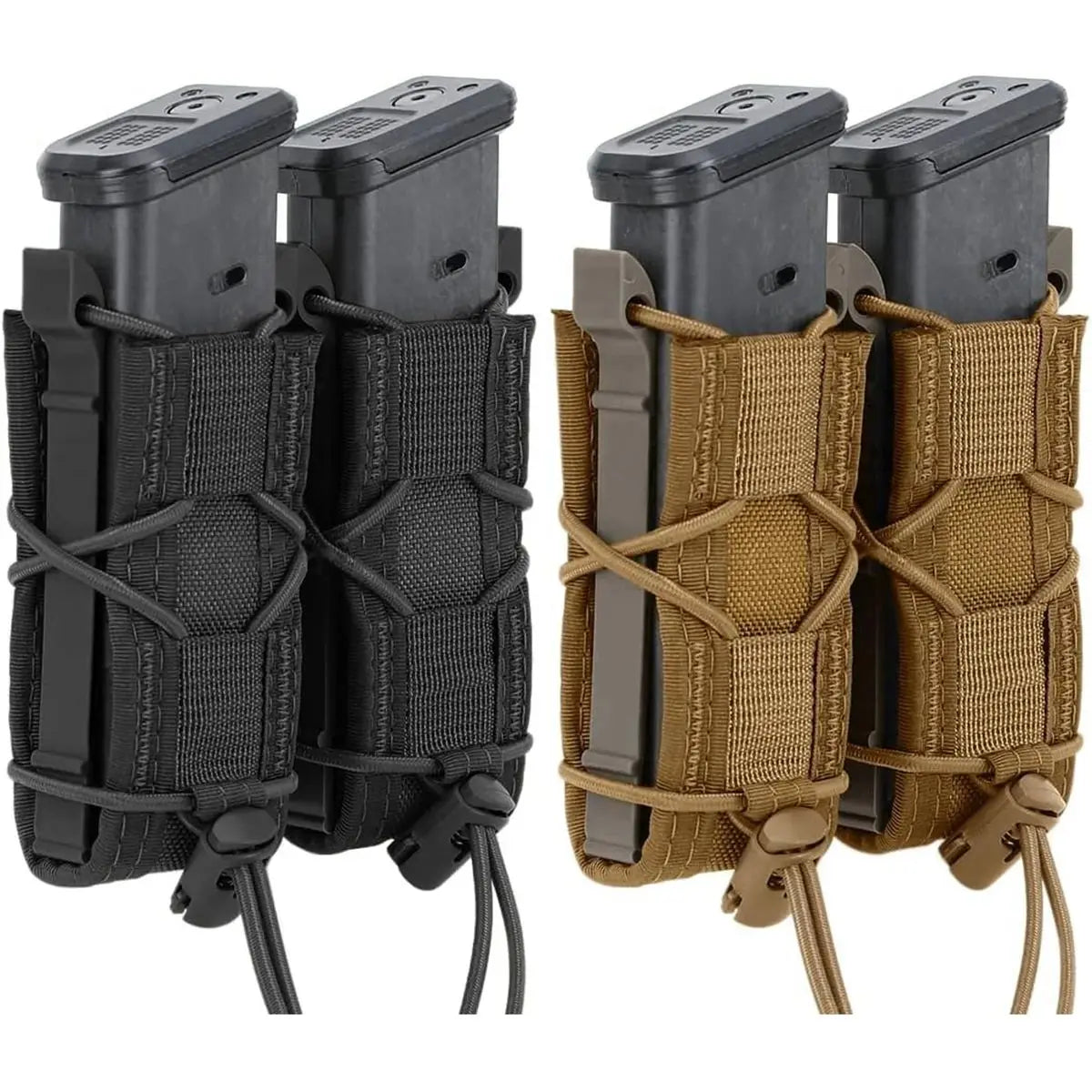 1pc MOLLE Mag Pouch FAST 9MM Double Mag Bag Hunting CS Games Air Soft Holder With Nylon Support Clip