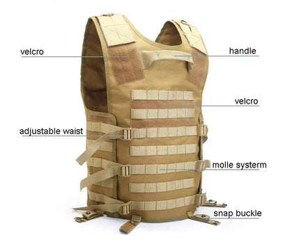 Tactical Molle Vest Military Army Swat Utility Airsoft Vests Outdoor Sports Waistcoat CS Fishing Hunting Security Gear