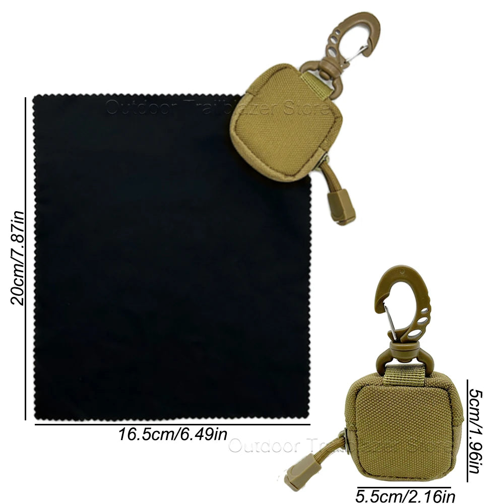 Tactical Mini Ultra-Fine Fibers Cleaning Cloth One-piece Folding Storage Eyeglass Cloth for Phone Telescope Camera Hunting