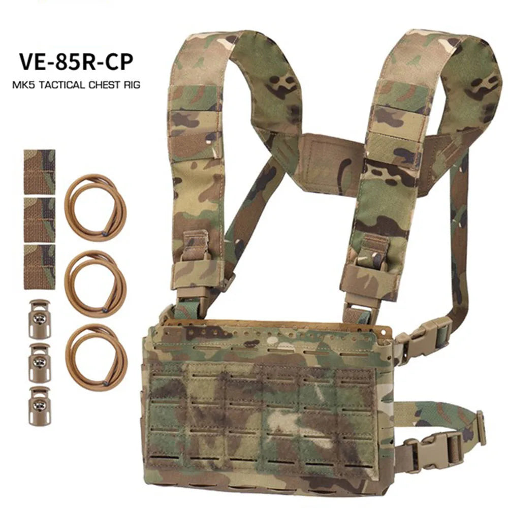 Tactical MK5 Chest Rig Laser Cutting Molle SS Micro Fight Chassis Placard 5.56 Triple Magazine Pouch Vest Plate Carrier
