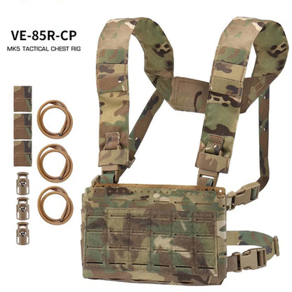 Tactical MK5 Chest Rig Laser Cutting Molle SS Micro Fight Chassis Placard 5.56 Triple Magazine Pouch Vest Plate Carrier
