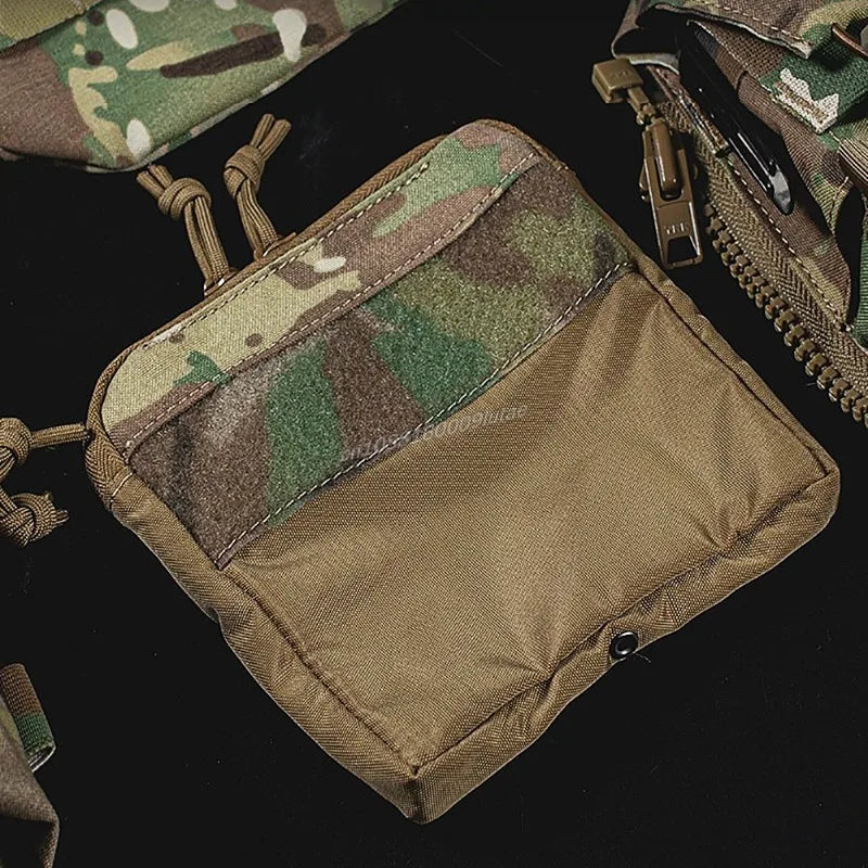 Tactical Slim Small Half Pocket Kangaroo Insert Pouch Zipper Bag FERRO STYLE Outdoor Storage DOPE Front Flap Hunting Accessories