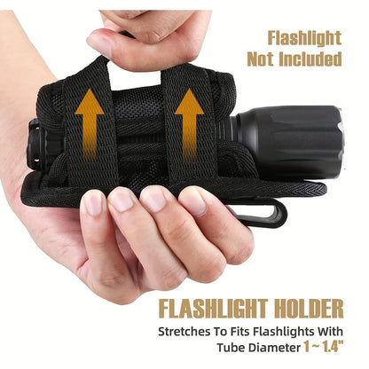 Outdoor Flashlight Pouch Belt Torch Bag Durable Hunting Lighting Accessory Survival Kits 360 Degree Holster Rotary Torch Case