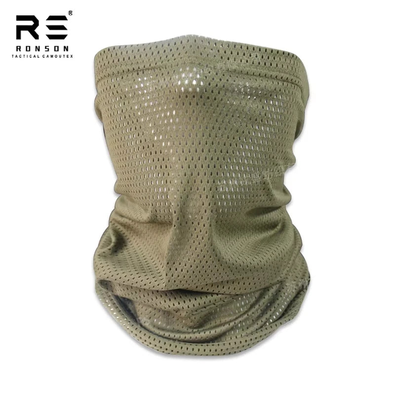 Tactical Camouflage Lightweight Mesh Fabric Sunscreen Mask Scarf Outdoor Sports Breathable Riding Sun Protection Quick Dry