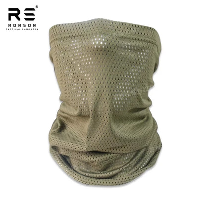 Tactical Camouflage Lightweight Mesh Fabric Sunscreen Mask Scarf Outdoor Sports Breathable Riding Sun Protection Quick Dry
