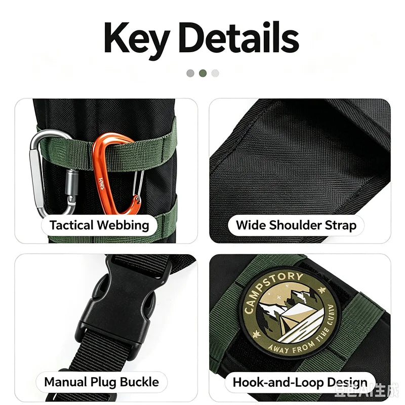 Pskook Archery Lightweight Back Arrow Quiver Dual Use Foldable Compact Hip Arrows Bag with Molle System Pocket Hanged for Hunt