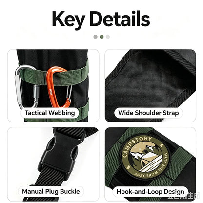 Pskook Archery Lightweight Back Arrow Quiver Dual Use Foldable Compact Hip Arrows Bag with Molle System Pocket Hanged for Hunt