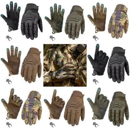New Tactical Gloves Five-Finger Touchscreen Function Outdoor Protection Anti-Slip Cycling Impact-Resistant Combat Gloves