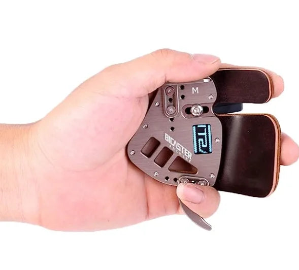 Bicaster ASA Archery Competition Finger Tab Guard Protection Genuine Leather+Aluminum S/M/L LH/RH Archery Bow Hunting accessory