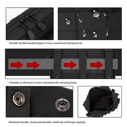 Molle system woven EDC storage bag waist bag with multiple layers of pockets suitable for camping, cycling, etc