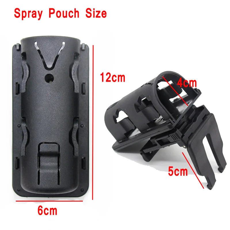 Tactical Spray Pouch Holder Flashlight Pouch Baton Holster 360 Degree Rotation Belt Clip Quick Release Self Defense Tool Holder