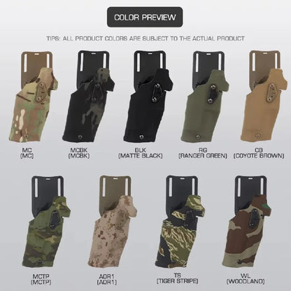 Tactical Pistol Holster for Glock 17/19 with X300/X300U Flashlight Airsoft -832 ALS Quick Release Leggings Holster