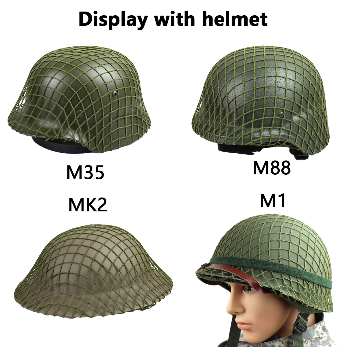 1pcs Tactical Helmet Mesh Cover Air Cushion Helmet Camo Mesh Net Cover For M1 M88 M35 MK1 MK2 Helmet Outdoor Hunting Accessories