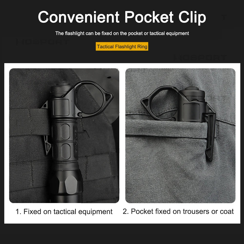 1Pc Anti-slip Flashlight Finger Ring Holder 2.2CM Inner Diameter Adapter Clip Outdoor Hiking Tactical Flashlight Portable Buckle