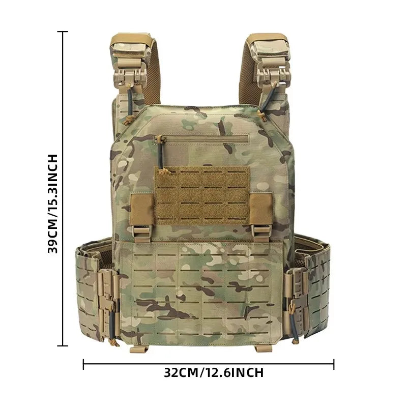 Tactical Vest 6094 Fast detachable light laser cut outdoor hunting black gear carry vest of high quality 1000d nylon