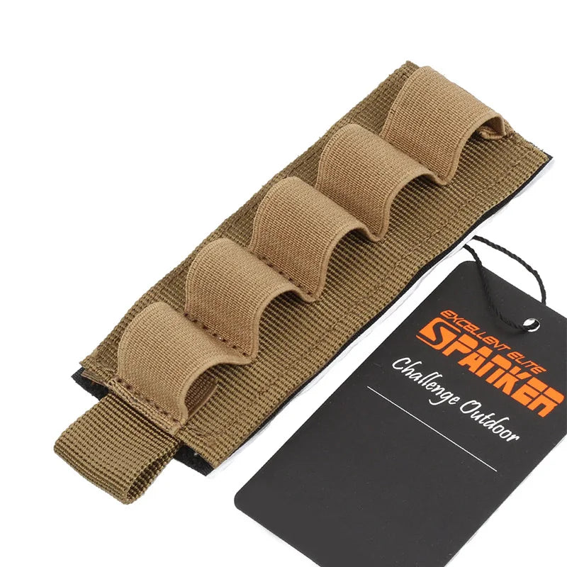 5 Rounds Shotgun Buttstock Ammo Pouch Shell Holder Bullet with Magic Tape  Back Cartridge Carrier Hunting Gun Accessory