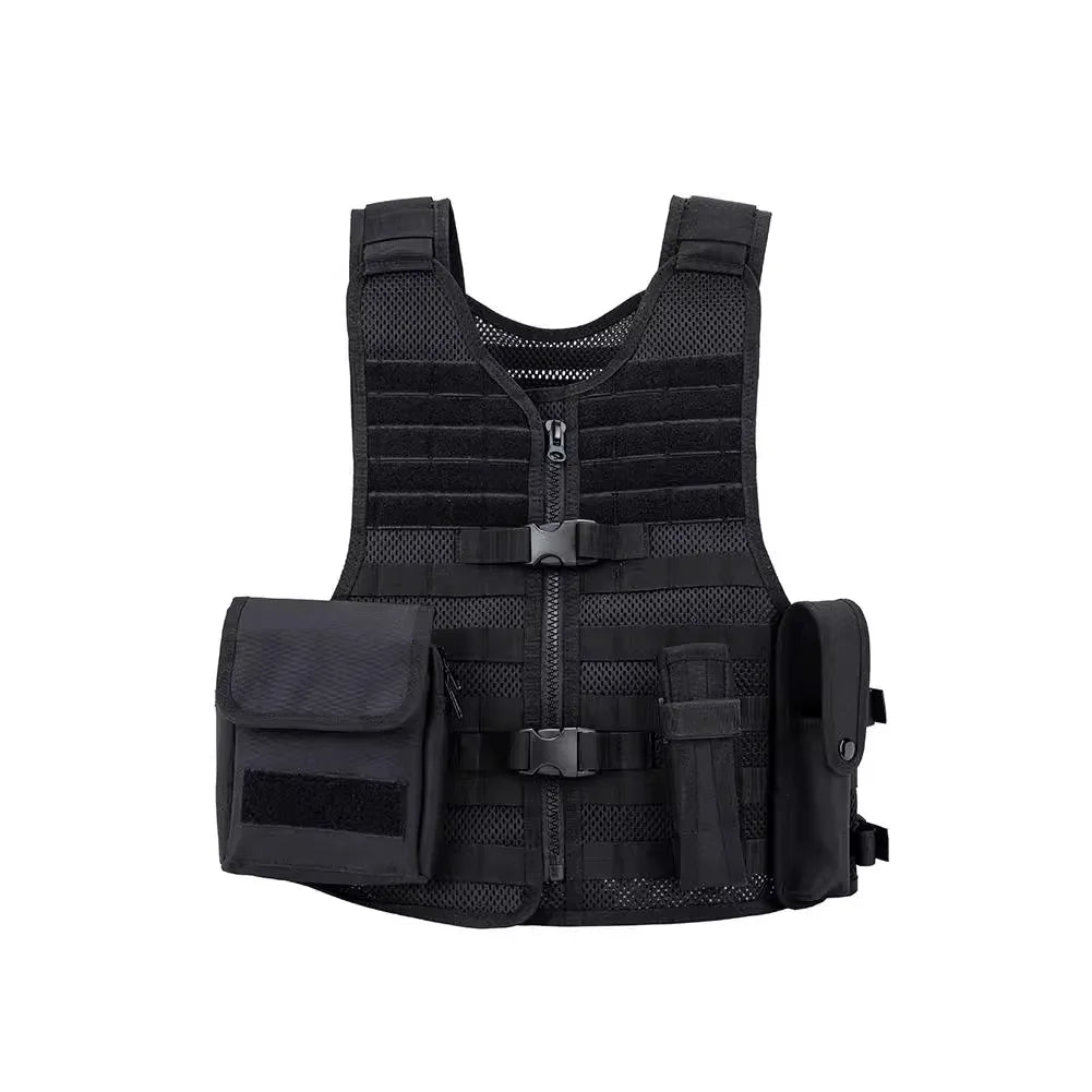 Tactical vest mesh multi pocket patrol security vest with adjustable vest
