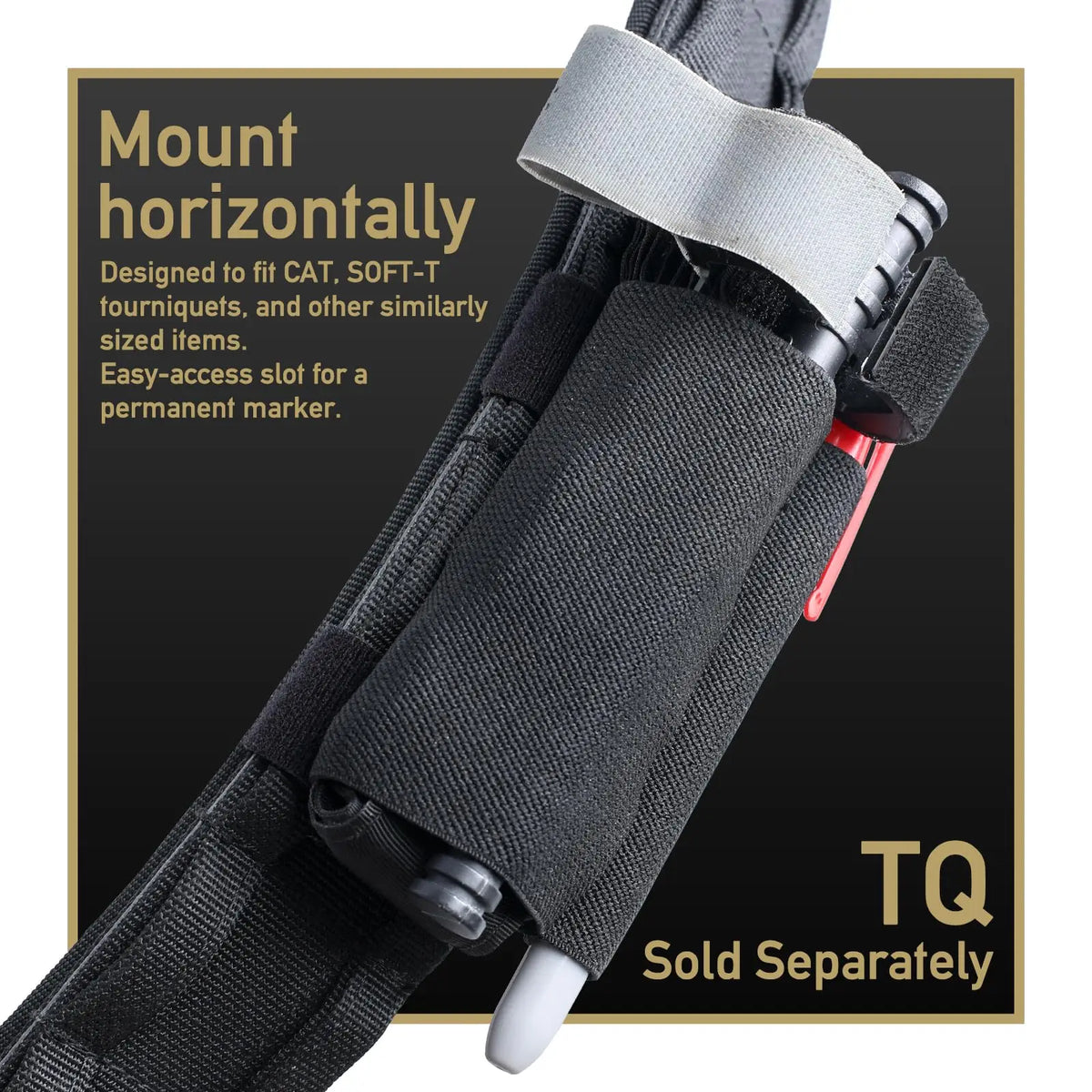 Tourniquet Holder TQ Sleeve Pouch - Elastic MOLLE Hook and Loop Tourniquet Strap for Duty Belt
